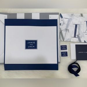 Janie and Jack gift box with tissue gift box and ribbon  NEW no sticker